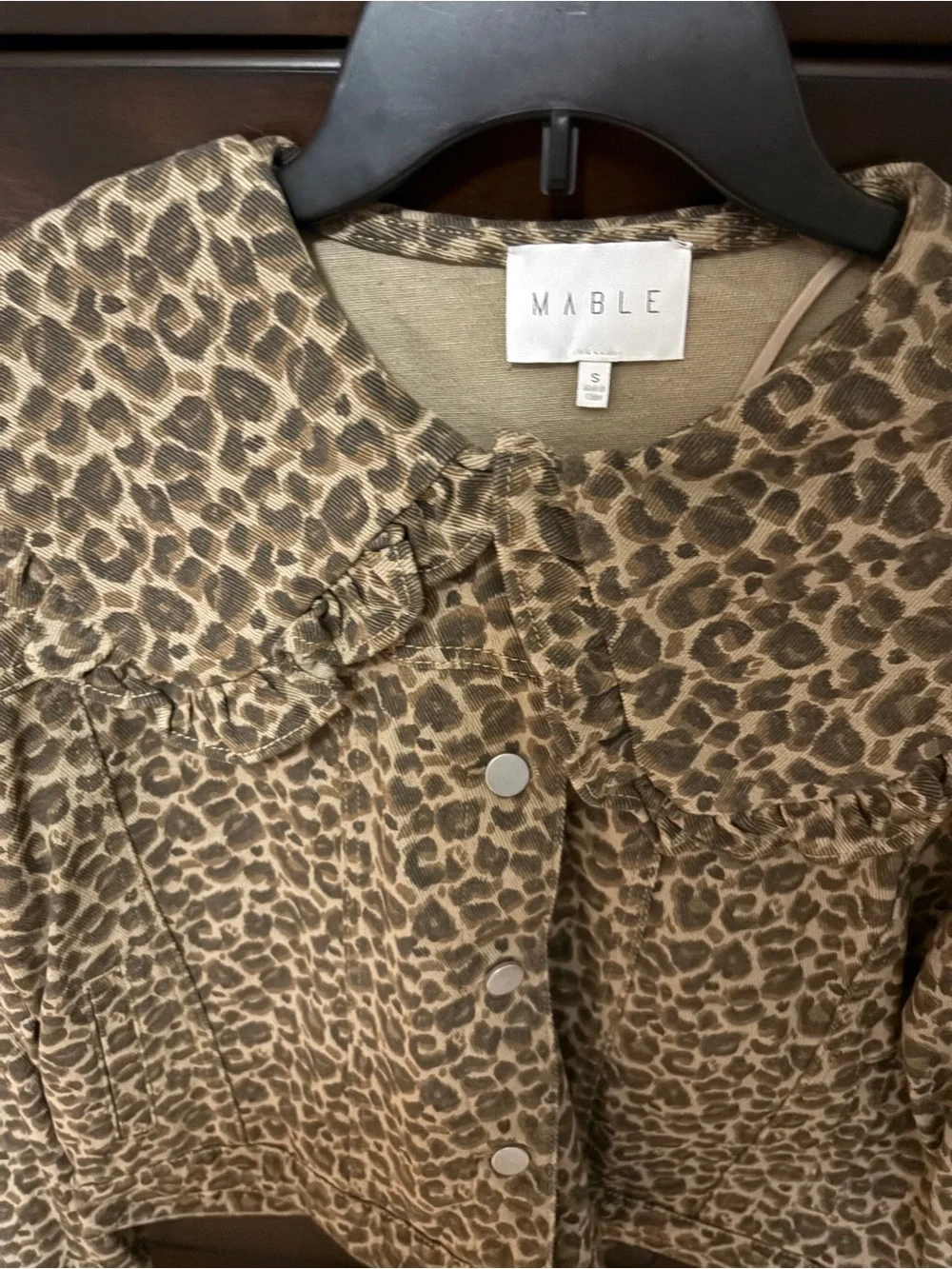 Mable Leopard Print Button Jacket - Brown/Tan - Picture 2 of 2